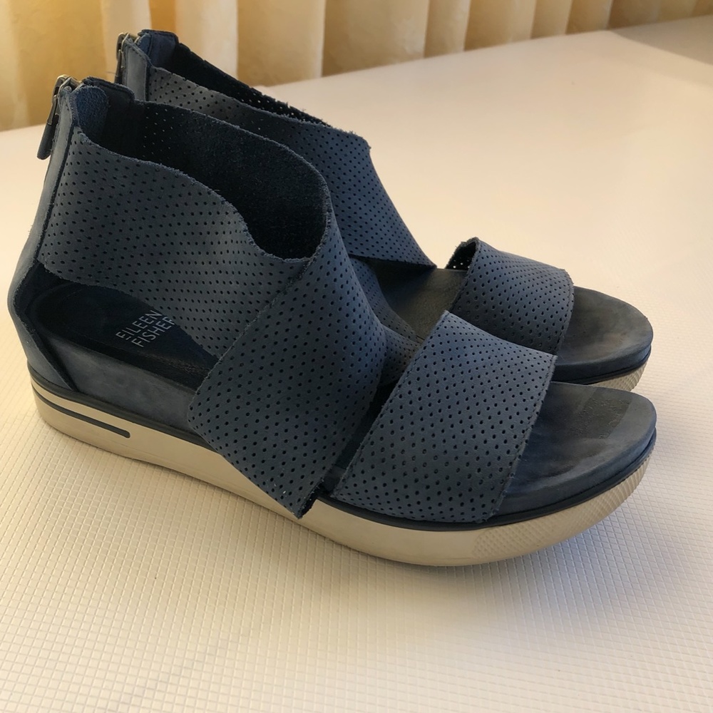 Eileen Fisher Sport 3  Blue Sandals Size 7.5
